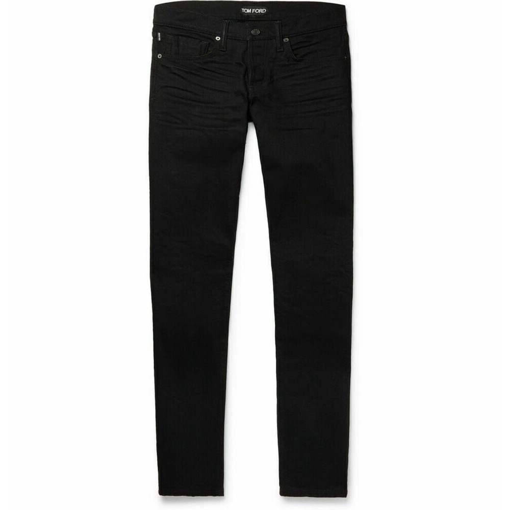 NWT $695 TOM FORD Slim-Fit Denim Jeans BLJ05 TFD001 K09 Black Size 32